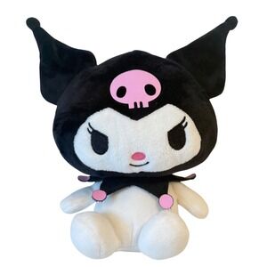 Sanrio Kuromi Plush Doll Black White Skull Pink Accents Stuffed Toy Kawaii 8"